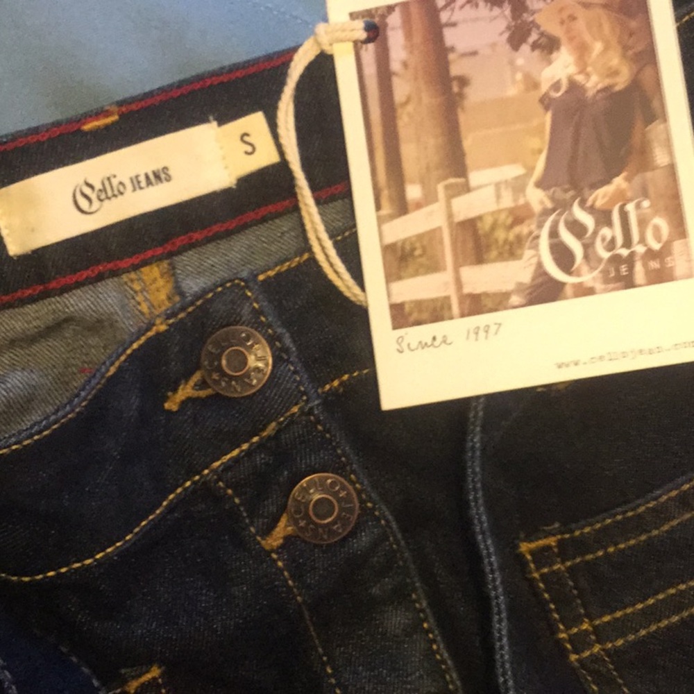 Cello Jeans Blue Tie Belt Button Down Denim Midi Jean Skirt NWT - Picture 13 of 13
